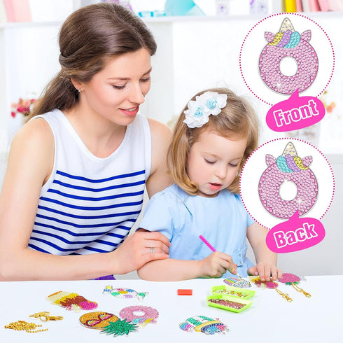 MTLEE 10 Sets Arts and Crafts for Kids Ages 8-12 5D Diamond Painting Keychain Kits Gem Art Kits for Girls Crafts Gem Painting Kits Diamond Art Gif...
