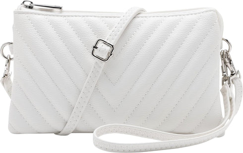 B BRENTANO Vegan Leather Multi-Pocket Crossbody Purse/Clutch with Card Slots, Removable Wristlet & Adjustable Shoulder Strap...