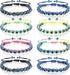Hicarer 8 Pieces Evil Eye Beaded Bracelet Adjustable Blue Evil Eye Rope Bracelets Kabbalah Protection Friendship Bracelet Hand Woven Turkish Lucky...