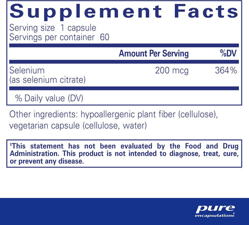 Pure Encapsulations Selenium (Citrate) - for Immune System Support & Cellular Health - Antioxidant Supplement - Supports Blood Flow* - Gluten Free...