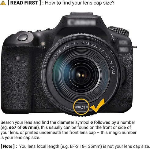 67mm Camera Lens Cap Draduo Camera Lens Cover Snap-On Center Pinch Compatible with Nikon Canon Sony Camera...