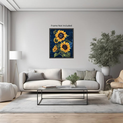 Posterizer 1 pcs-bright surreal yellow sunflowers-Floral & Botanical Art-Abstract & Modern Art-Decor for Home & Office- UNFRAMED Wall Art...