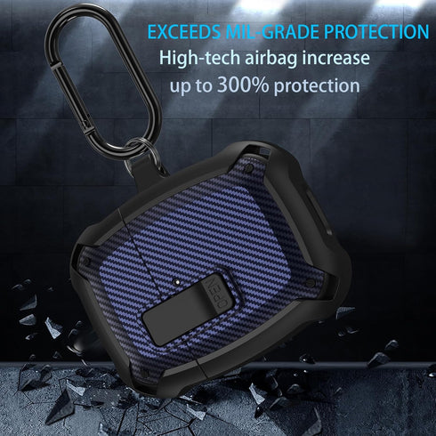 for Google Pixel Buds Pro Case 2022 with Cleaner Kit, Military Hard Shell Protective Armor Cover with Lock & Carabiner for Google Pixel Pro Earbud...