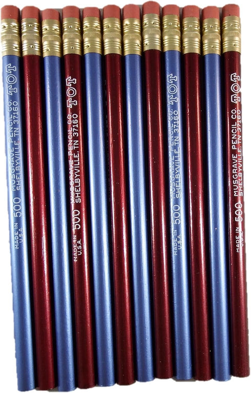 Jumbo TOT pencil, Round, 10mm Metallic Blue and Red, Med Soft Core (Package of 12)...