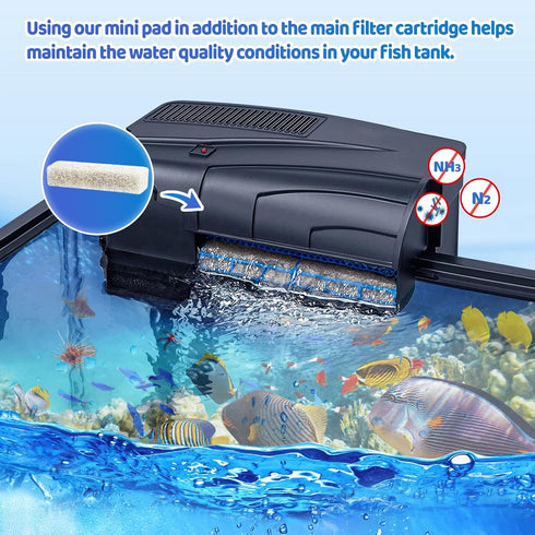 HiTauing 6 Count Ammonia Reducer Filter Pads for aqueon?Fish Tank Filter Pads for QuietFlow LED PRO Model 20 and 75...