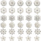 Frcctre 30 Pack Pearl Rhinestone Buttons, 6 Styles Embellishments Button Faux Pearl Button, Flat Back Flower Crystal Buttons for DIY Craft Jewelry...