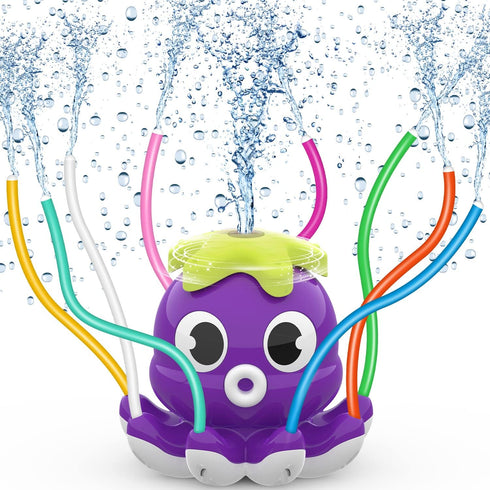 Outdoor Water Spray Sprinkler for Kids and Toddlers, Summer Outside Toys Backyard Games with 8 Wiggle Tubes, Attaches to Garden Hose Splashing Fun...