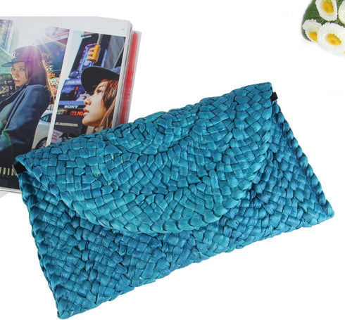 Women Straw Clutch Purse Handbag Straw Shoulder Bag Summer Beach Bag Woven Bag Envelope Purse Wallet...