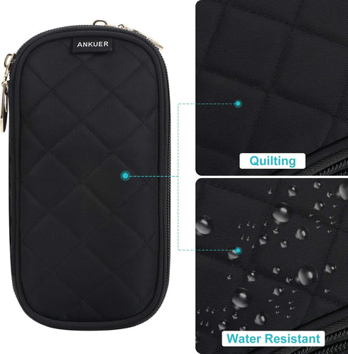 ANKUER Travel Makeup Bag Small Cosmetic Bag Organizer Cosmetic Case Pouch Gift for Women (Black)...