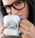 3dRose 15oz Coffee Mug Two Tone Blue, Brain Ceramic Mug - Unique Brain Themed Gifts for Science Lovers - Coffee Mug for Home, Office, or Classroom...
