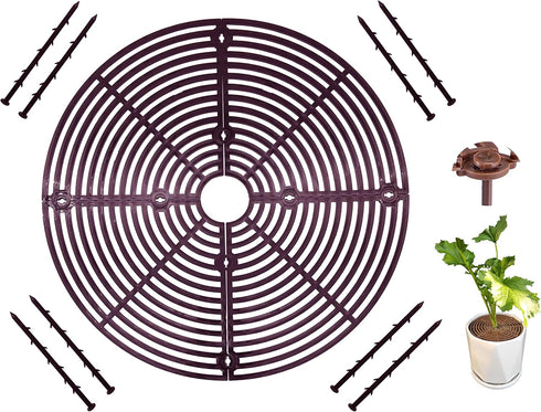 Yfan Plant Pot Gird with Center Hole Cuttable Plastic Gird Flower Cover Soil Protectors from Cats Dogs Digging Stopper Baby satety Plant Gird Cove...