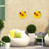 12 Inches Metal Flower Wall Art Garden Decor Cute Ladybug Flowers Decorations Hanging for Outside Yard Porch Lawn (Yellow)...