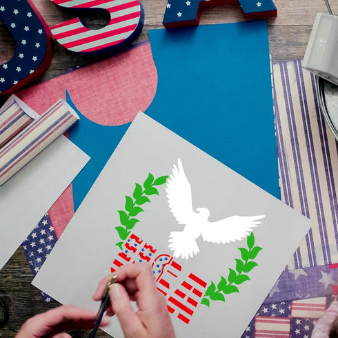 16 Pieces Happy 4th of July Stencil Independence Day Painting Template Reusable Patriotic Drawing Stencils Include American Flag Map Star Patterns...