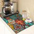 Boho Coffee Mat for Countertops, Colorful Talavera Modern Dish Drying Mat 2 Pcs for Kitchen Coffee Bar Accessories Fit Under Coffee Maker Espresso...