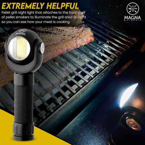 Pellet Smoker Grill LED Night Light - A 2-in-1 Light with a Magnetic Base That Attaches to The Front Shelf of Pellet Smokers or Blackstone Griddle...