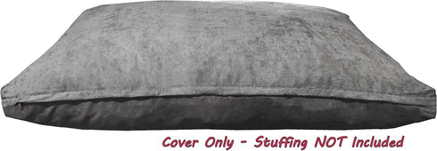 Dogbed4less DIY Pet Bed Pillow Grey MicroSuede Duvet Cover and Waterproof Internal case for Dog and Cat at 37X27X4 Inch - Covers only...