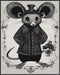 Posterizer 1 pcs- cute mouse in black and white gothic themed art-Gothic Art-Art for Animal Lovers- Living Room Bedroom Decor- unframed wall art...