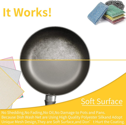 6Pcs Dish Wash Net,Innovative Mesh Cloth,Ultra Non-Scratch Dish Rags for Washing Dishes,100% No Odor/Quick Dry,Perfect Scrubber,Dish Sponges for W...
