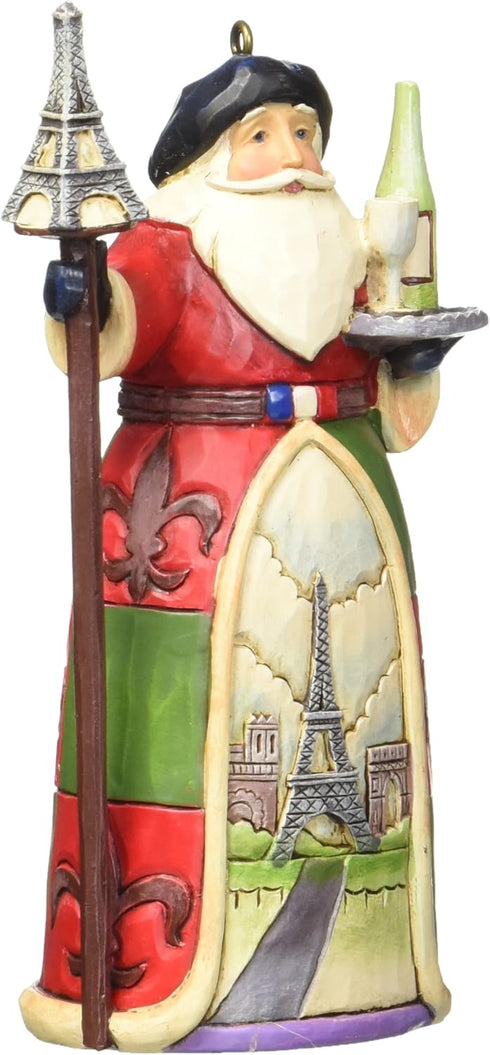 Jim Shore Heartwood Creek French Santa Stone Resin Hanging Ornament, 4.25”,Christmas...