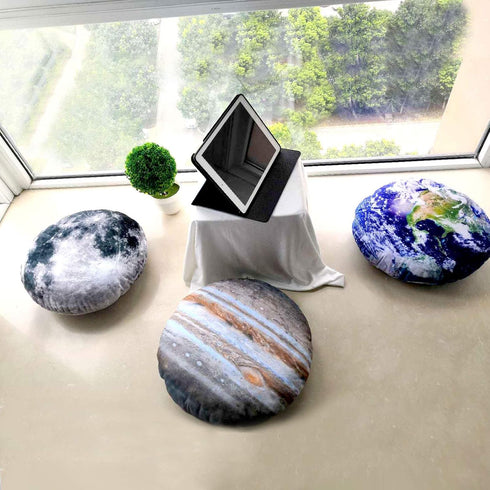 3 Piece Set Kids Space Planet Throw Pillow Covers Solar System Universe Planet Image Decorative Cushion Cover Round Accent Pillow Case 15X15Inch...