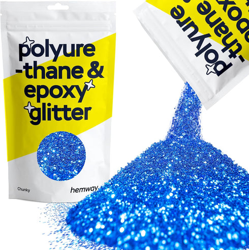 Hemway Polyurethane & Epoxy Resin Glitter 100g / 3.5oz Metallic Crystal Flake Additive for Flooring Jewelry Tumblers Glass Pigment - Chunky (1/40"...