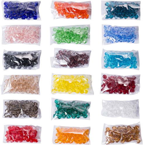 LONGWIN Lot 900pcs Glass Bicone Beads 6mm Crystal Beads Jewelry Making Supply for DIY Projects, Bracelets, Necklaces, Earrings...