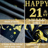 Trgowaul 21st Birthday Decorations for her him, Men Women Black Gold 21st Birthday Backdrop Banner, 21 Years Old Party Supplies Photography Backgr...
