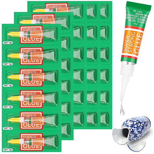 30 X 3G Multipack Superglue Cyanoacrylate Adhesive, Instant Bonding Mini Single Use Tubes for Plastic, Wood, Metal, School Crafts, Rhinestone Jewe...