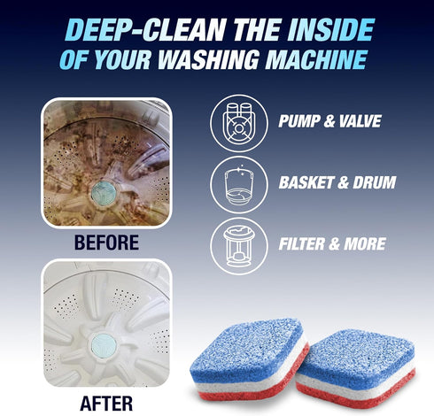 Washing Machine Cleaning Tablets - HE Top Load - 28 Tablets - 1 Plus Year Supply - Eco Friendly Washing Machine Cleaner - Deep Cleaning & Descalin...