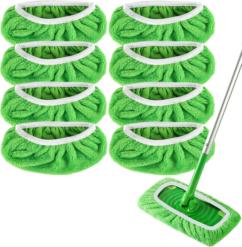 Reusable Mop Pads Refill Compatible with Swiffer Sweeper Mop - Dry Sweeping Cloths & Wet Mopping Cloths for Household Cleaning - Washable Microfib...