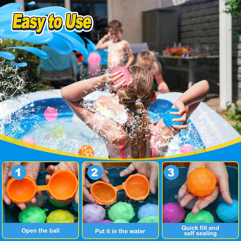 Reusable Water Balloons, Summer Toy Water Toy for Boys and Girls, Pool Beach Toys for Kids, Outdoor Activities Water Games Toys Water Splash Ball ...