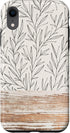 iPhone XR Boho Rustic Botanical Leaf Pattern Vintage Beige Case...
