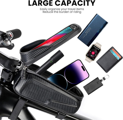 Bicycle Bag,Bicycle Accessories,New Cell Phone Front Rack Bag Holder,Sturdy Design No Deformation,Waterproof,Bicycle Bag,Men's Bicycle Gift Gear,C...