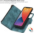 iCoverCase iPhone 13 Wallet Case with Card Holder, 2 in 1 PU Leather Magnetic Clasp Zipper Pocket Shockproof Detachable Flip Wrist Strap for (Blue...
