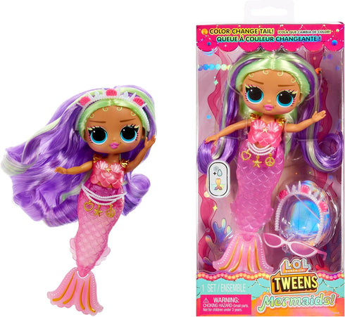 LOL Surprise Tweens Mermaid Cleo Clove Fashion Doll with Color Changing Tail, Movable Fin, and Beautiful Accessories – Toy Gift for Kids Ages 4+...