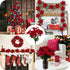 Homcomoda Christmas Red Artificial Flower Faux Poinsettia Bush Fake Flowers for Holiday Wedding Home Decoration 7 Heads 4 Bouquets...