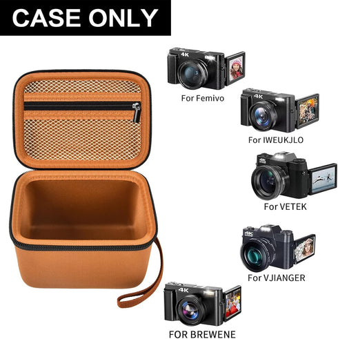 Vlogging Camera Case Compatible with Duluvulu/for TEBNGIHNM/for zheozeig/for Oiadek 4K Digital Cameras for Youtube. Vlog Camera Carrying Storage f...