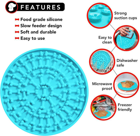 4pc’s Boredom & Anxiety Reduction Slow Feeders for Dogs; Ideal for Food, Treats, Yogurt, and Peanut Butter. Slow Feed Dog Bowl: A Fun Alternative!...