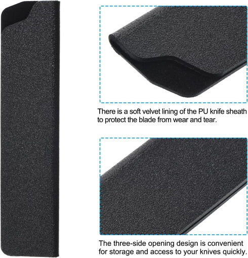 PATIKIL ABS Knife Cover Sleeves for 5" Santoku Knife, 2 Pack Knives Edge Guard Blade Protector Universal Knife Sheath for Home Kitchen, Black...