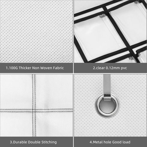 36 Clear Pockets Classroom Pocket Chart for Cell Phones, Pocket Chart for Calculator Phone Holder with 36 Number Stickers and Hooks (White)...