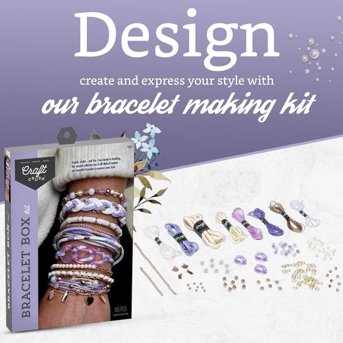Craft Crush Bracelet Making Kit (Lilac) - Friendship Bracelet Maker Set - DIY Craft & Jewelry Making Kit for Kids, Teens, Tweens & Adults - Makes ...