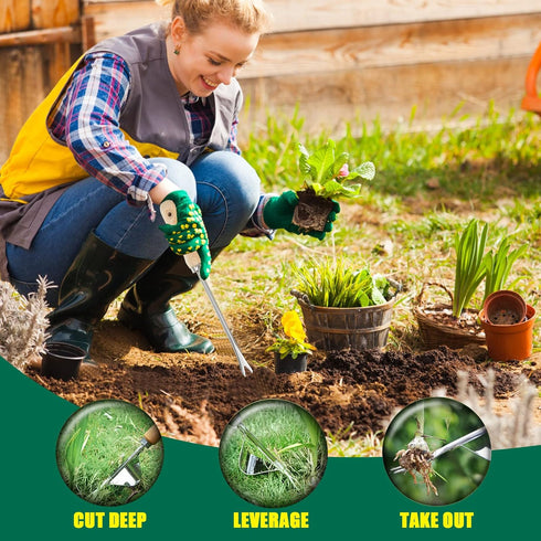 CHENGU 2 Pack Weeder Tool with Ergonomic Handle Manual Weeders Weed Puller Weeding Tool Garden Tools Gardening Tools for Lawn Garden Yard Farmland...