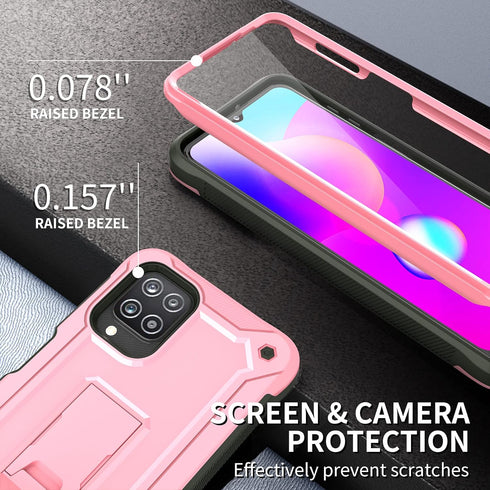 URBANITE Case for Samsung Galaxy A12 with Built-in Screen Protector, Dual Layer Shockproof Protective Phone Case, Military Grade Heavy Duty Cover ...