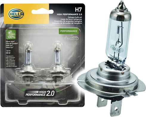 HELLA H7 2.0TB High Performance Bulb, 12V, 55W, 2 Pack...