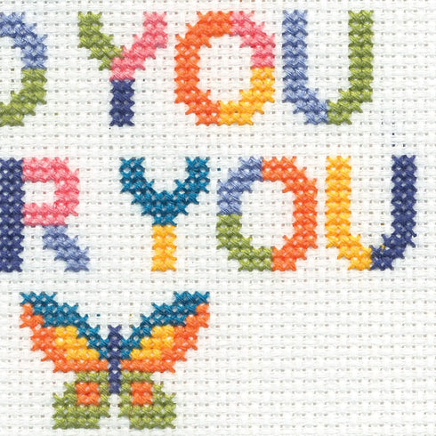 Dimensions 72-76918 Be You Counted Cross Stitch Kit for Beginners, 6" D, 14 Cnt. White Aida, 5pcs...