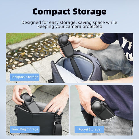 Carrying Case for Insta 360 X4 (for Original Lens Cap), Portable Small Storage Bag Protective Cover Hard Shell Travel Protector with Wrist Strap C...