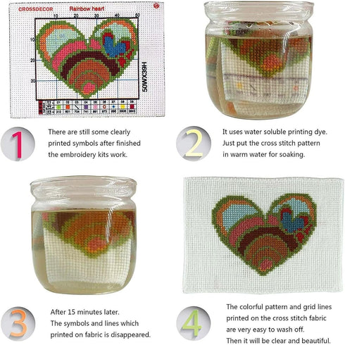CROSSDECOR Stamped Cross Stitch Kits Full Range of DIY Needlepoint for Adult Beginners Wolf Pattern, for Gift and Home Decor 14CT 2 Strands 10.6×1...