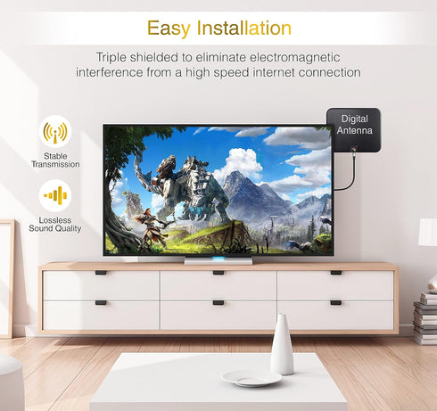 BlueRigger RG6 Digital Coaxial Audio Video Cable (10FT, Male F Type Connector, Triple Shielded) – Coax Cable for HDTV, CATV, DVB-T2/C/S, Modem, Ra...