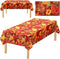 Tegeme 1 Pcs Thanksgiving Fall Leaf Tablecloth Disposable Plastic Pumpkin Maple Leave Table Cover Waterproof Rectangle Plastic Tablecloth for Autu...