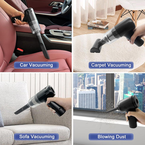Mini Car Vacuum Cleaner, Handheld Vacuum Cordless, 2 in 1 Rechargeable Vacuum Cleaner & Air Duster, Wireless Car Vacuum with Powerful Suction for ...